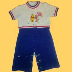 Vintage Sears Infant Boys 1 Piece Winnie the Pooh Outfit Snap Legs SEE NOTE
